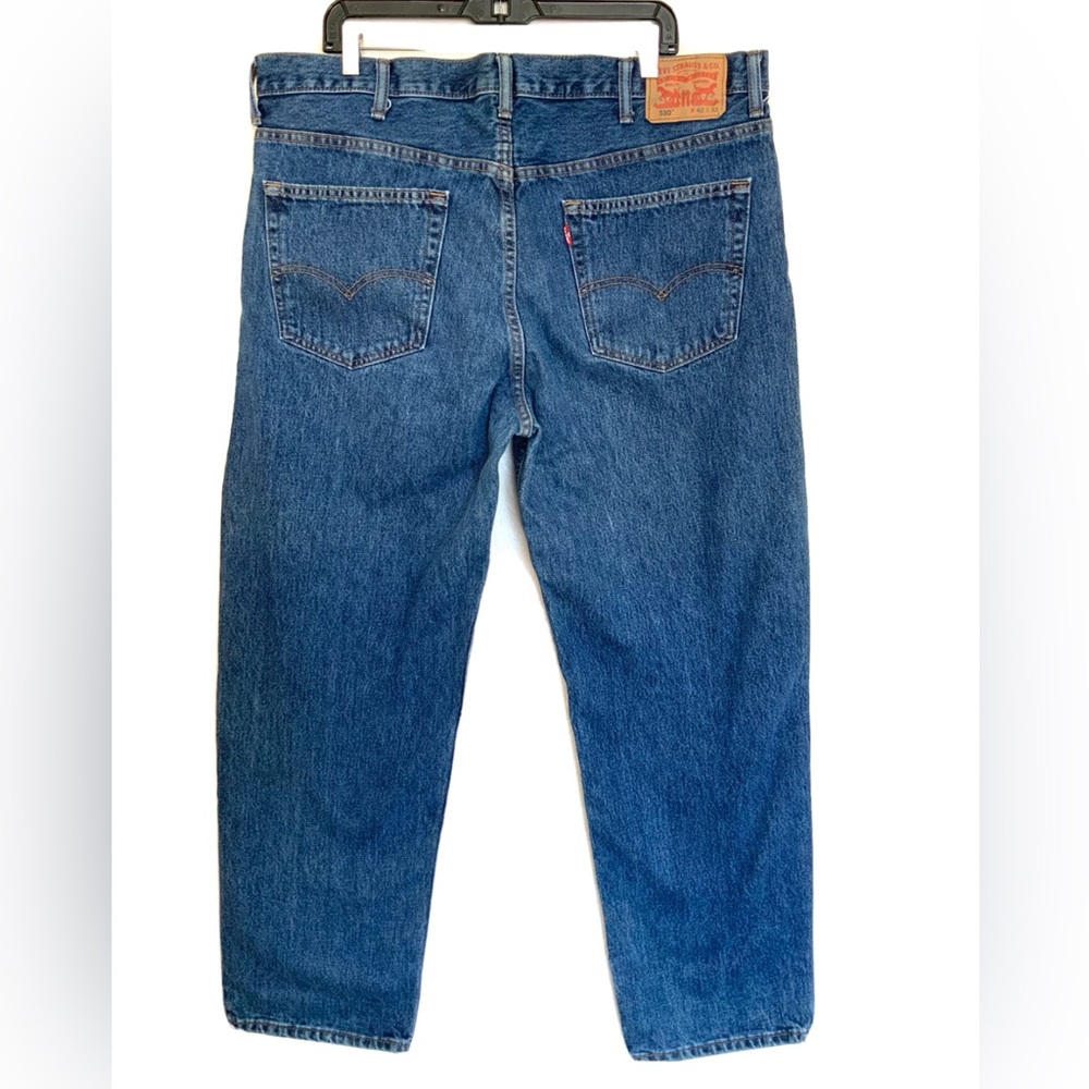 Levis 550 Jeans Mens 42x32 Blue Denim Relaxed Fit Tapered Cotton